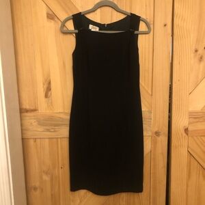 Talbots Elegant Black Sleeveless Sheath Dress Box Neck Size 2 Formal Career Wear